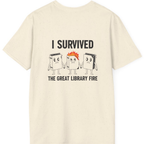 I Survived The Great Library Back Print T-Shirt - Natural back