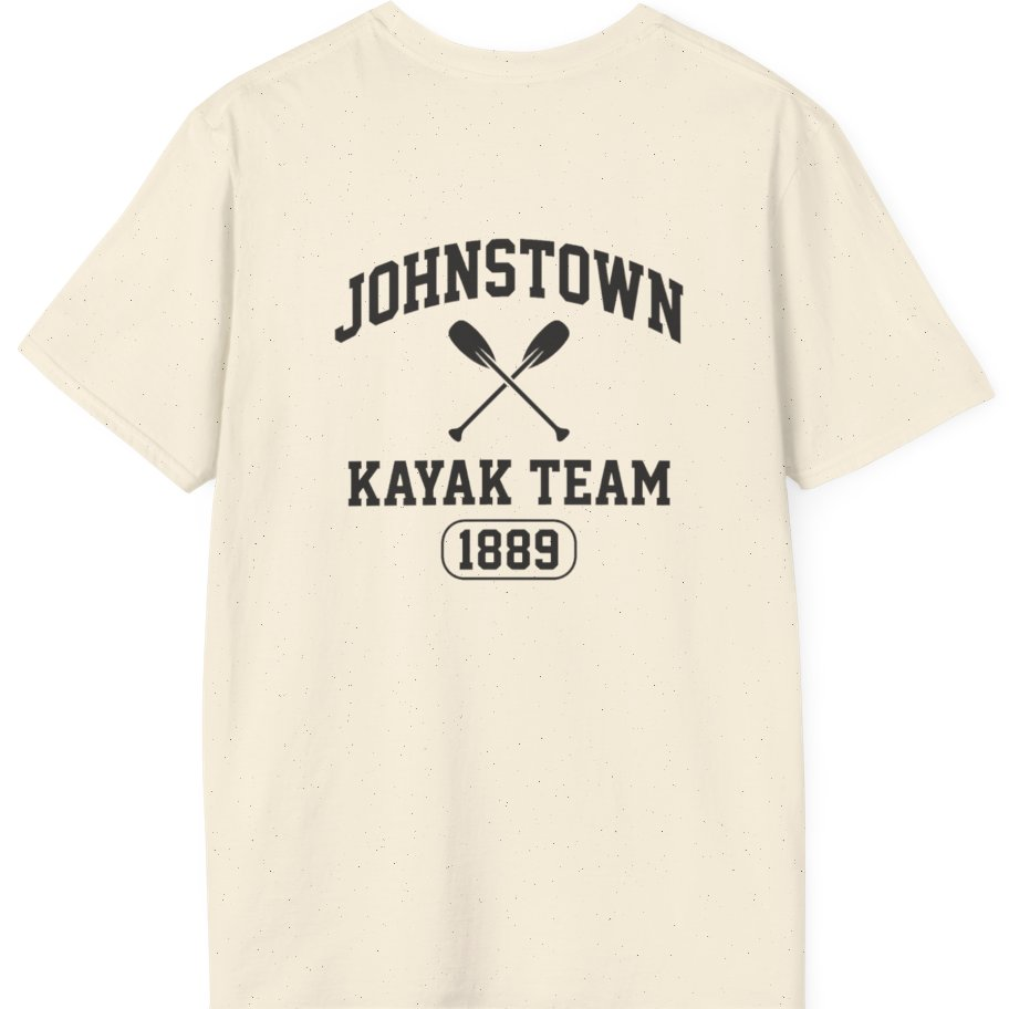 Johnstown Kayak Team Back Print T-Shirt - Natural back