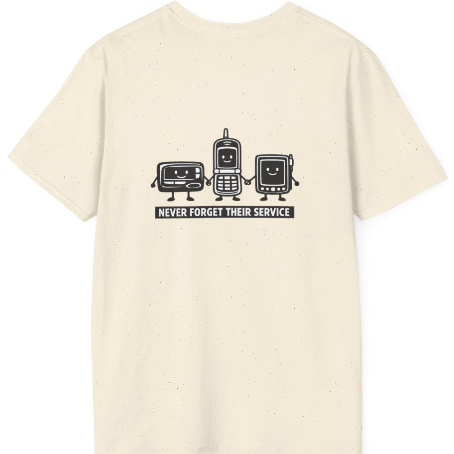 Never Forget Their Service Obsolete Back Print T-Shirt - Natural back