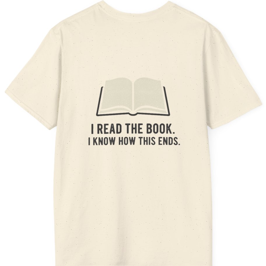 I Read The Book Back Print T-Shirt - Natural back
