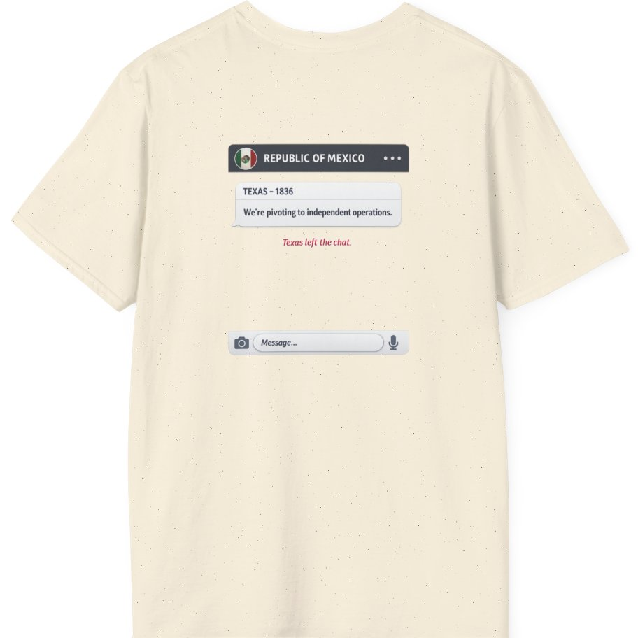 Texas Independence Group Chat Back Print T-Shirt - Natural back
