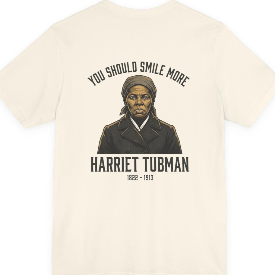 You Should Smile More Harriet Back Print Premium Tee - Natural back