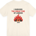 I Survived The Great Fire Back Print Premium Tee - Natural back