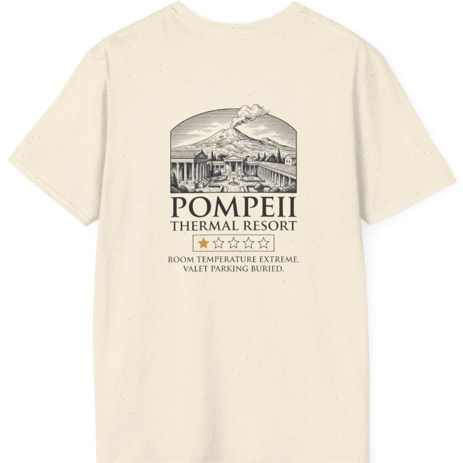 Pompeii Thermal Resort Back Print T-Shirt - Natural back