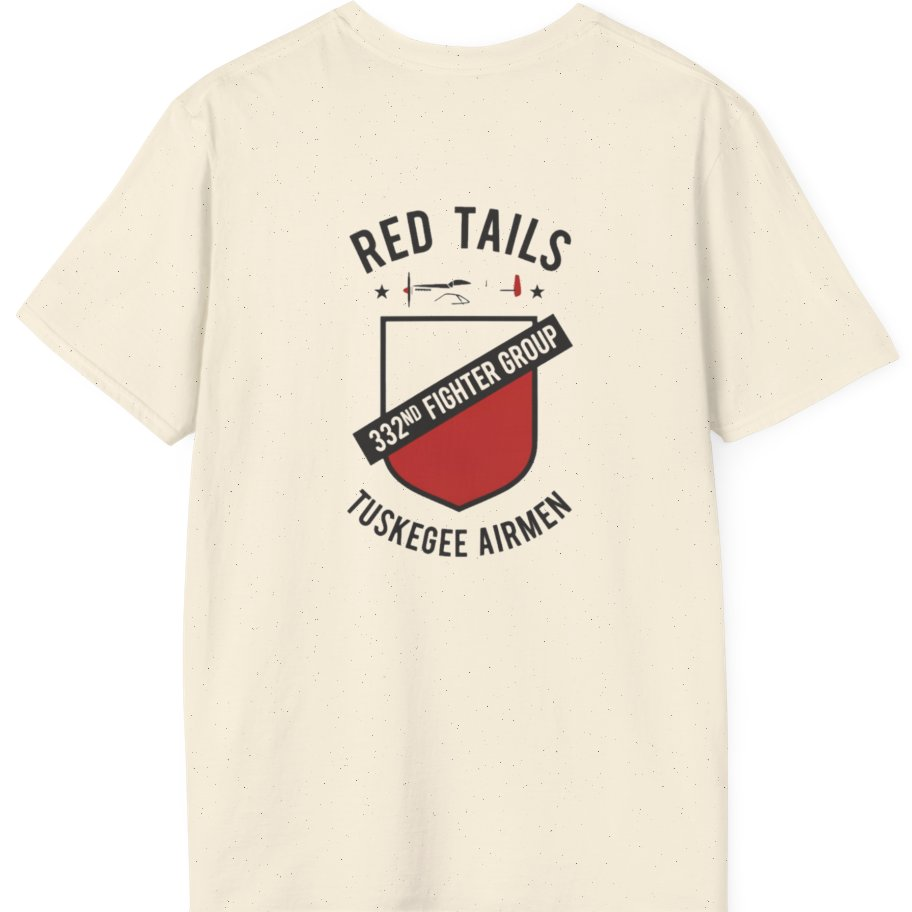 Red Tails 332nd Fighter Group Back Print T-Shirt - Natural back