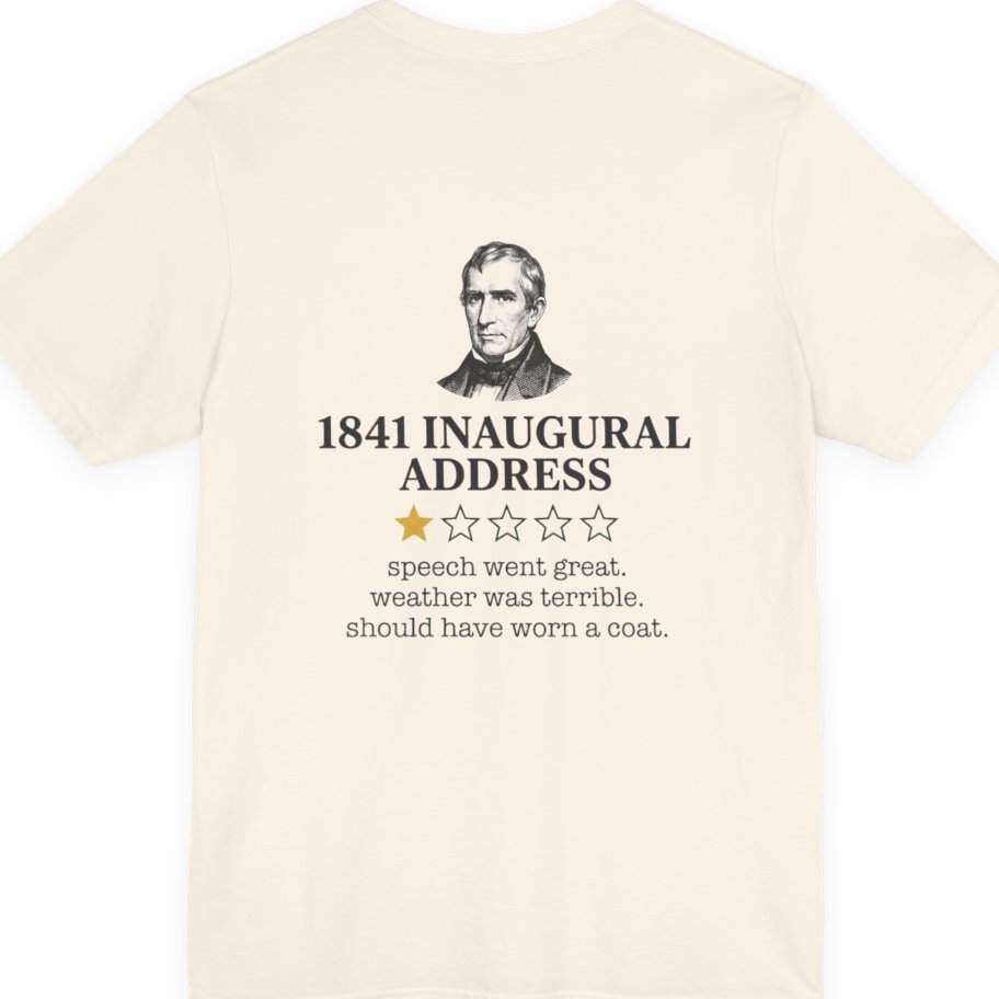 Inaugural Address Review Back Print Premium Tee - Natural back