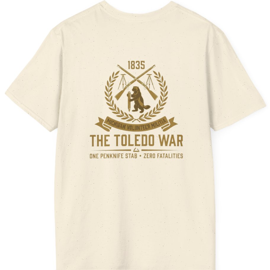 The Toledo War Michigan Volunteer Back Print T-Shirt - Natural back