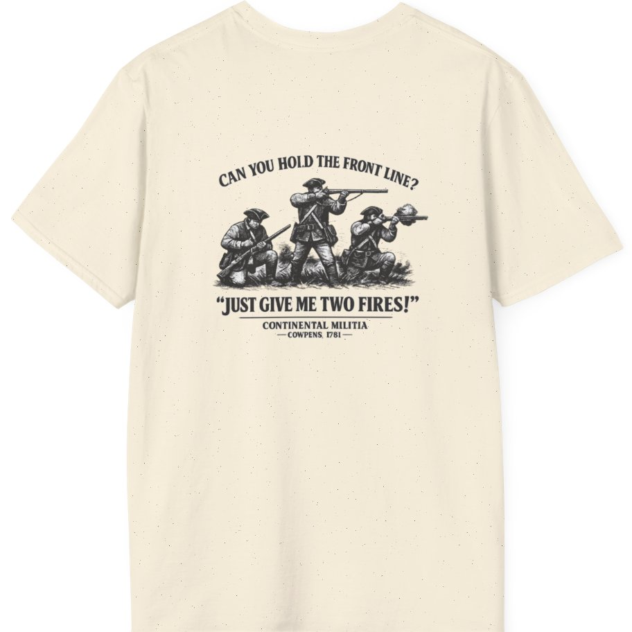 Continental Militia Two Fires Cowpens Back Print T-Shirt - Natural back