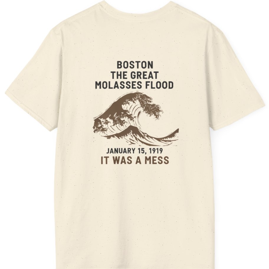 Boston The Great Molasses Flood Back Print T-Shirt - Natural back