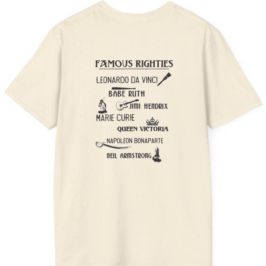 Famous Righties Back Print T-Shirt - Natural back