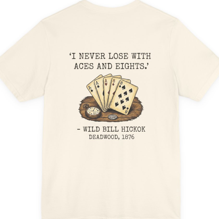 Dead Mans Hand Poker Back Print Premium Tee - Natural back