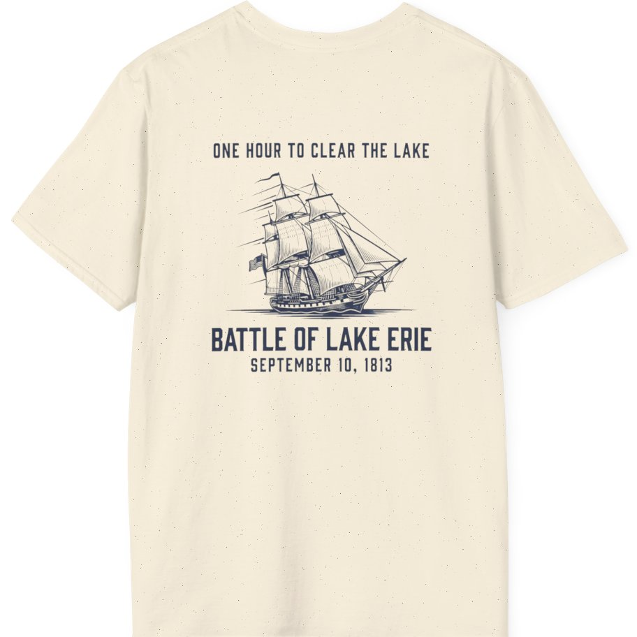 Battle of Lake Erie Back Print T-Shirt - Natural back