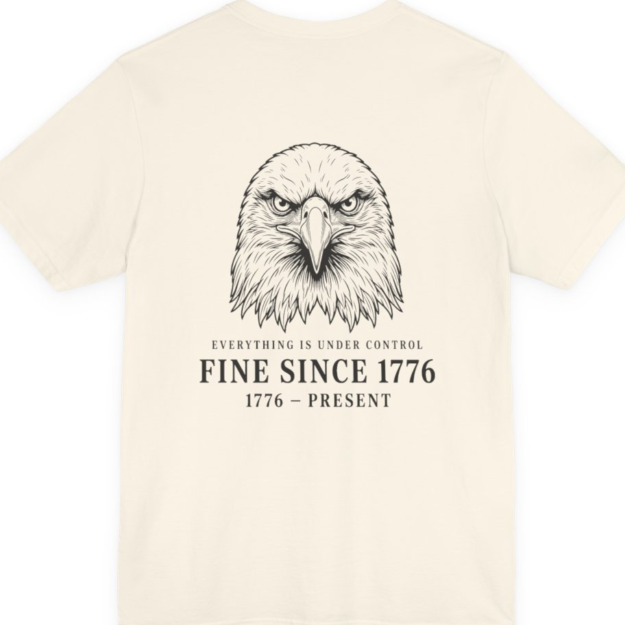 Stressed Eagle Fine Since Back Print Premium Tee - Natural back