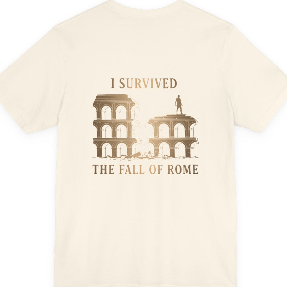 I Survived The Fall of Back Print Premium Tee - Natural back