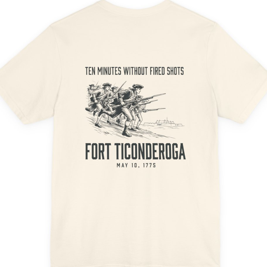 Fort Ticonderoga Ten Minutes Back Print Premium Tee - Natural back