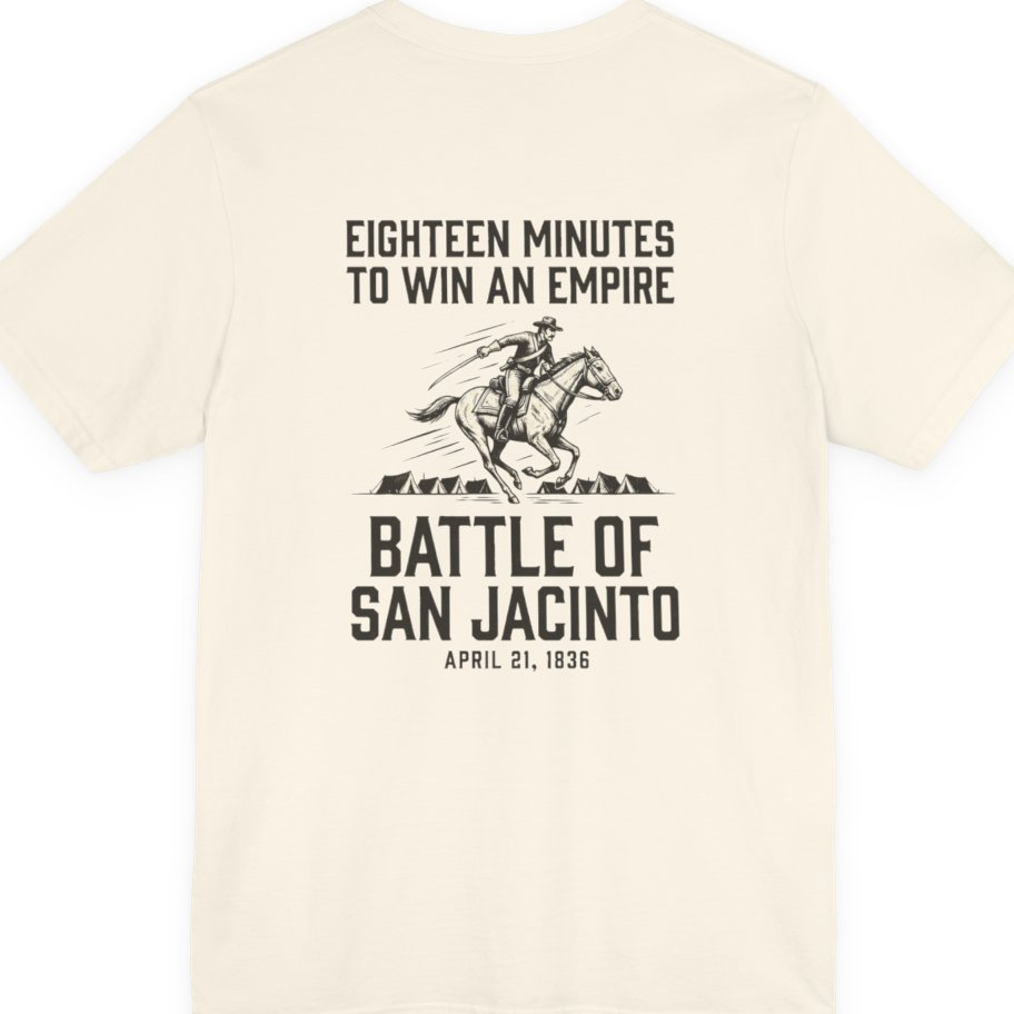 San Jacinto Eighteen Minutes Back Print Premium Tee - Natural back