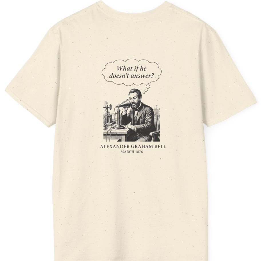 First Phone Call Panic Back Print T-Shirt - Natural back