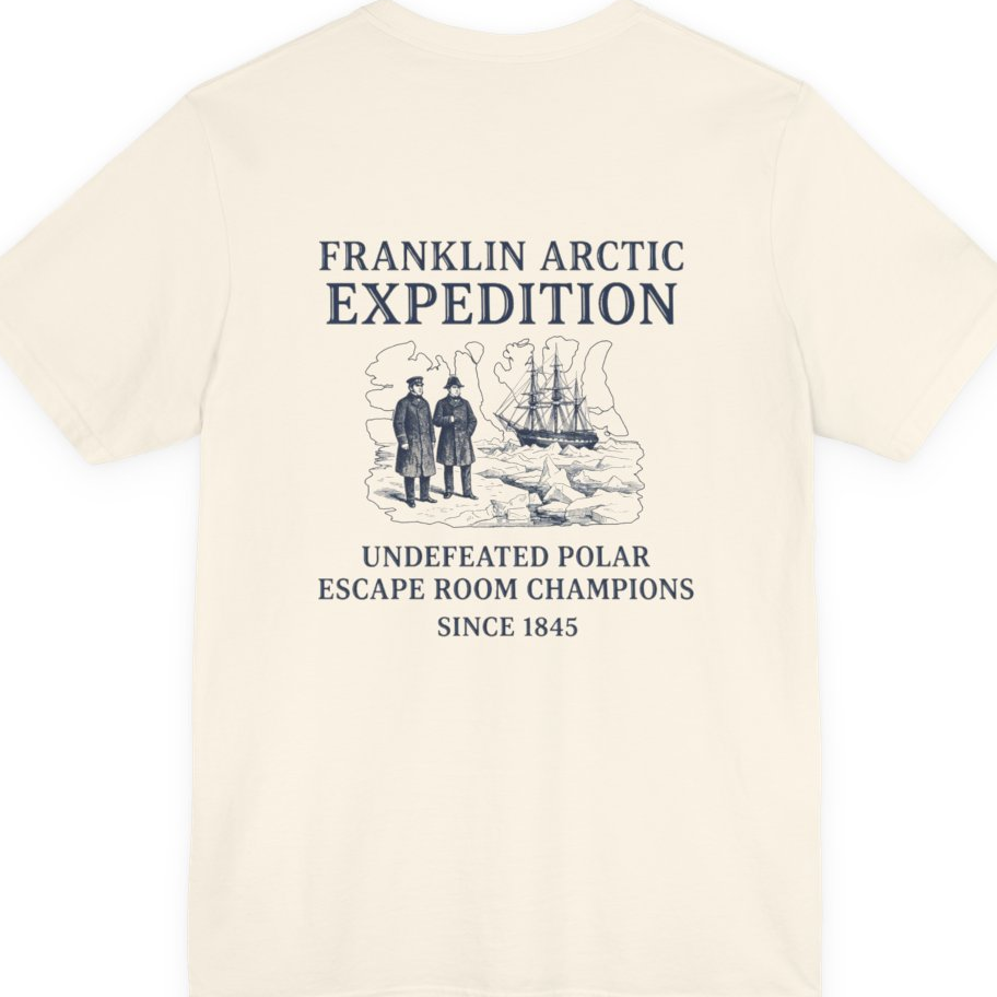 Franklin Arctic Expedition Escape Room Back Print Premium Tee - Natural back