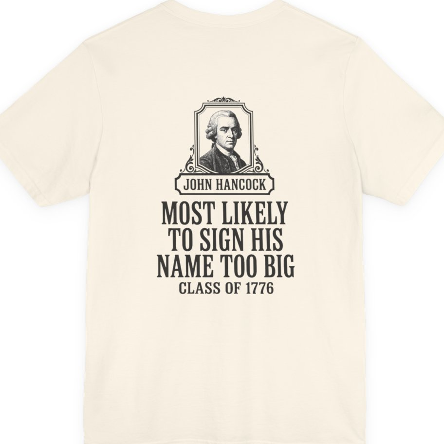 John Hancock Signature Superlative Back Print Premium Tee - Natural back