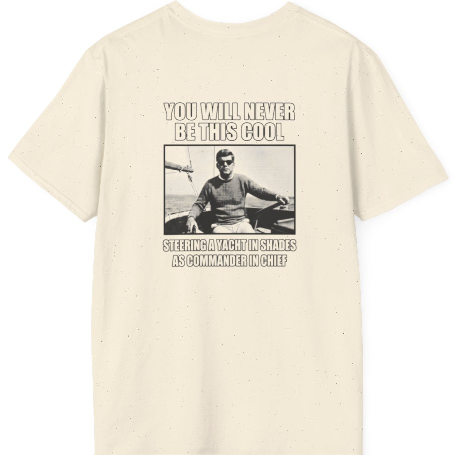 Jfk Yacht Sunglasses Flex Back Print T-Shirt - Natural back