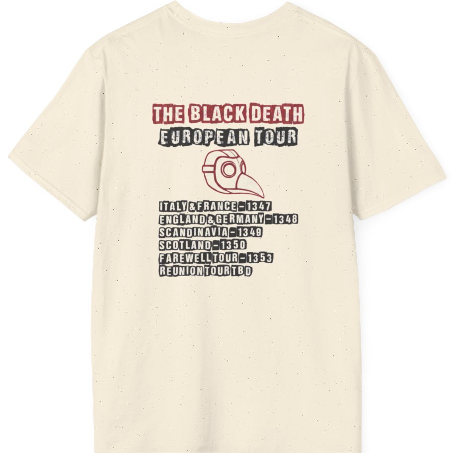 The Black Death European Tour Back Print T-Shirt - Natural back
