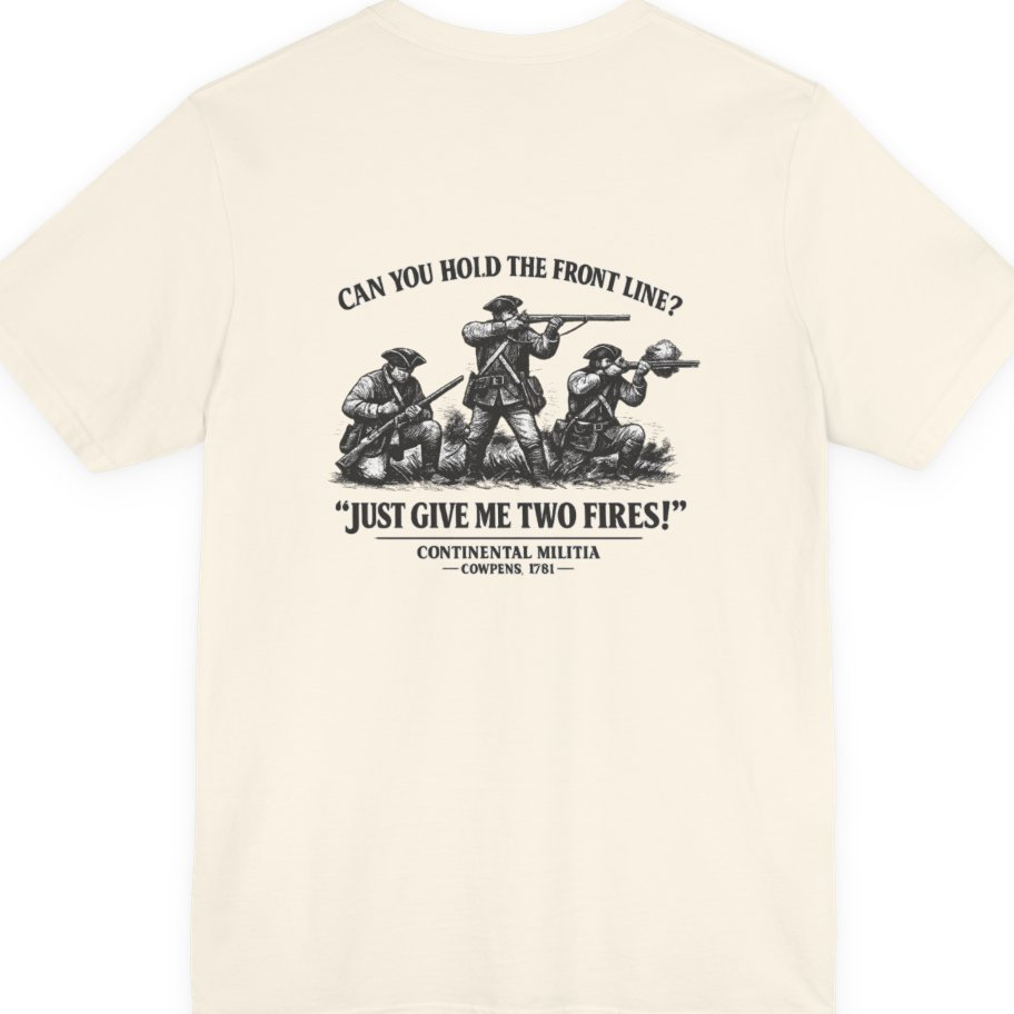 Continental Militia Two Fires Cowpens Back Print Premium Tee - Natural back