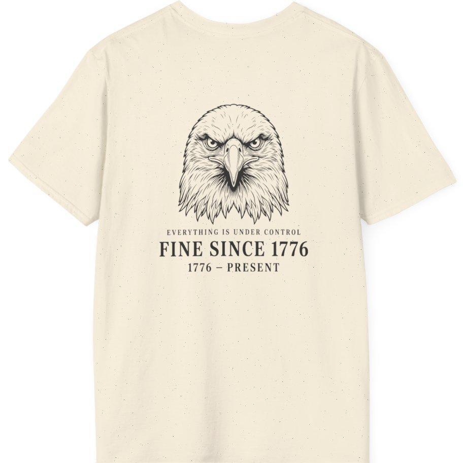 Stressed Eagle Fine Since Back Print T-Shirt - Natural back