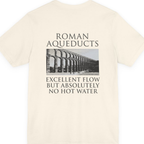 Roman Aqueducts Service Review Back Print Premium Tee - Natural back