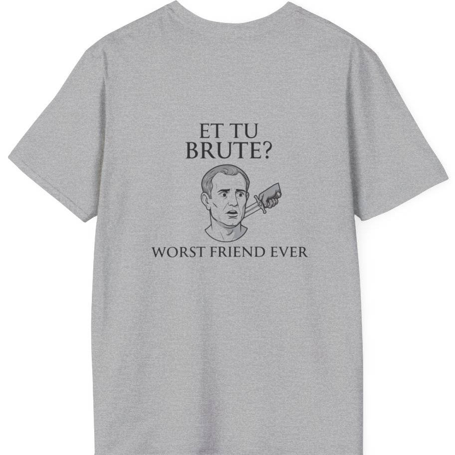Et Tu Brute Back Print T-Shirt - Sport Grey back