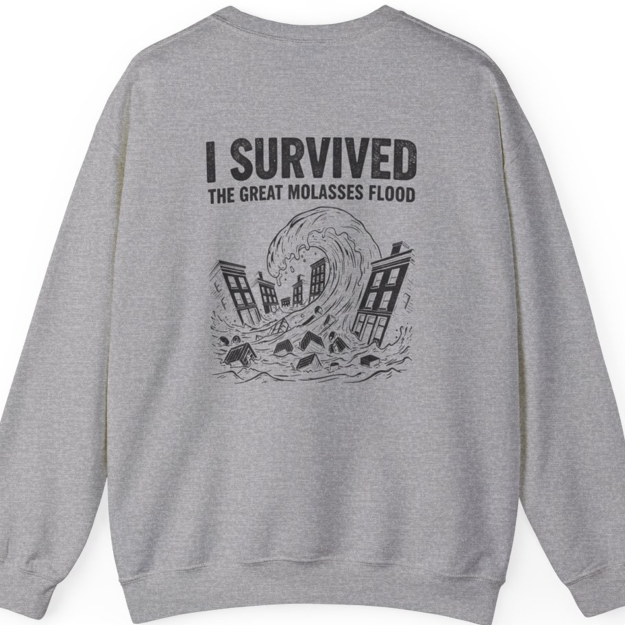 Great Molasses Flood Back Print Sweatshirt - Sport Grey back