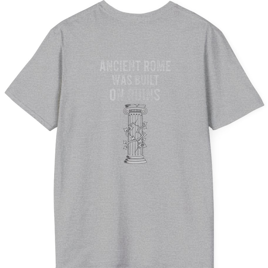 Ancient Rome Was Built On Back Print T-Shirt - Sport Grey back