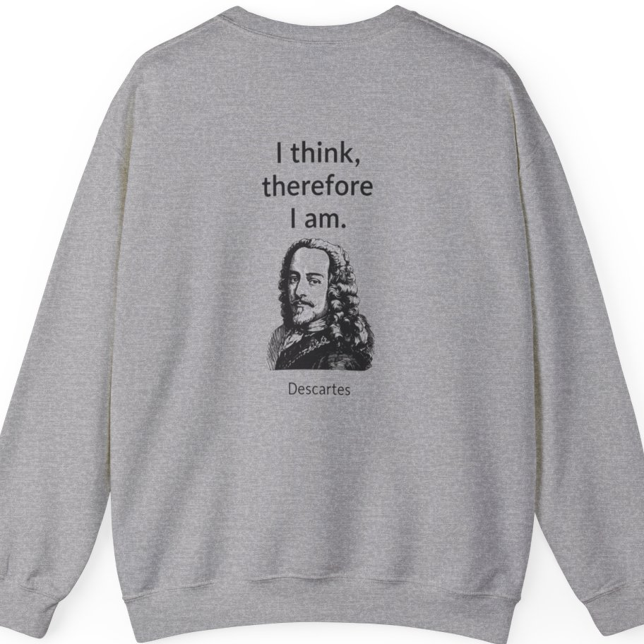 Cogito Ergo Sum Back Print Sweatshirt - Sport Grey back