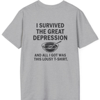 Great Depression Back Print T-Shirt - Sport Grey back