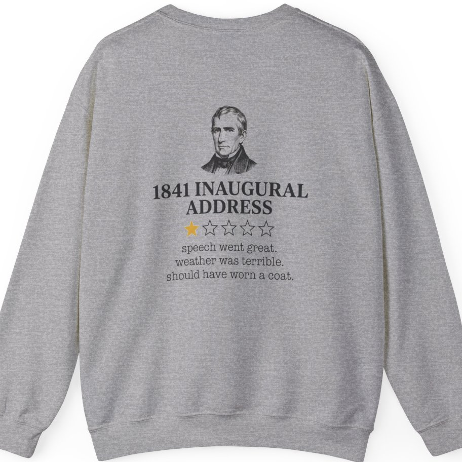 Inaugural Address Review Back Print Sweatshirt - Sport Grey back