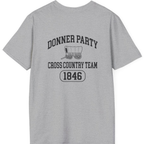Donner Party Cross Country Team Back Print T-Shirt - Sport Grey back
