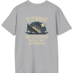 Titanic One Star Review Back Print T-Shirt - Sport Grey back