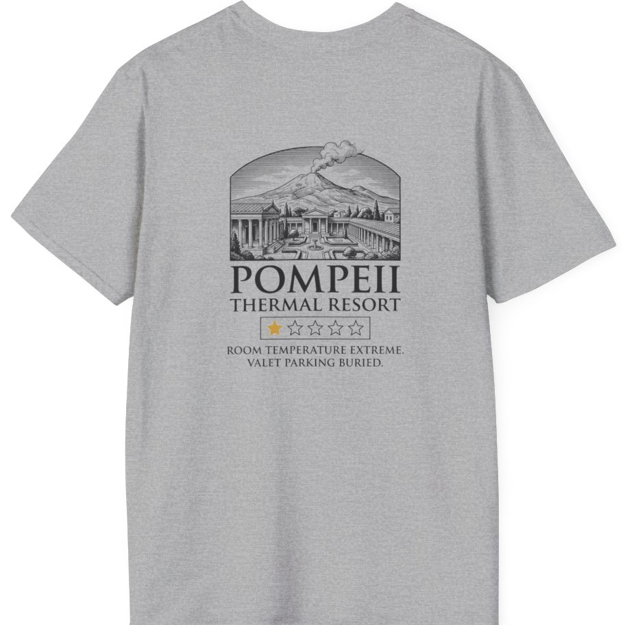 Pompeii Thermal Resort Back Print T-Shirt - Sport Grey back