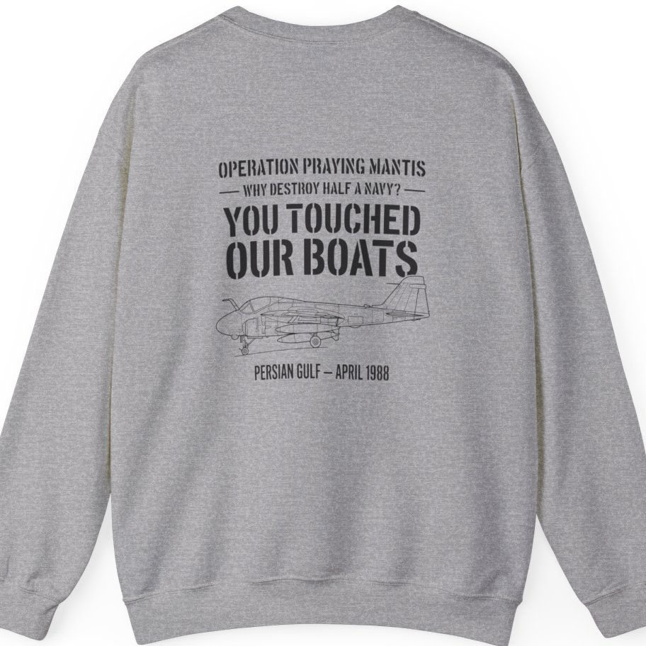 Operation Praying Mantis Back Print Sweatshirt - Sport Grey back
