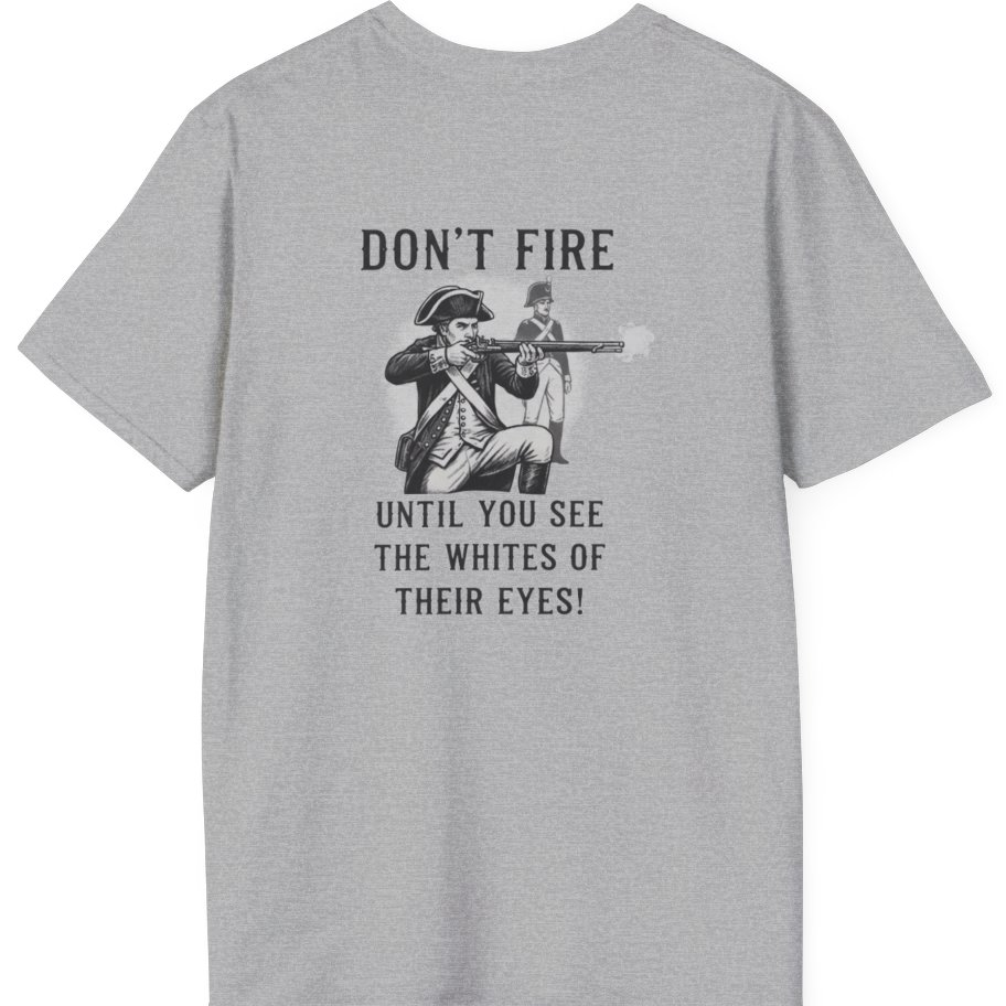 Don'T Fire Until You See Back Print T-Shirt - Sport Grey back