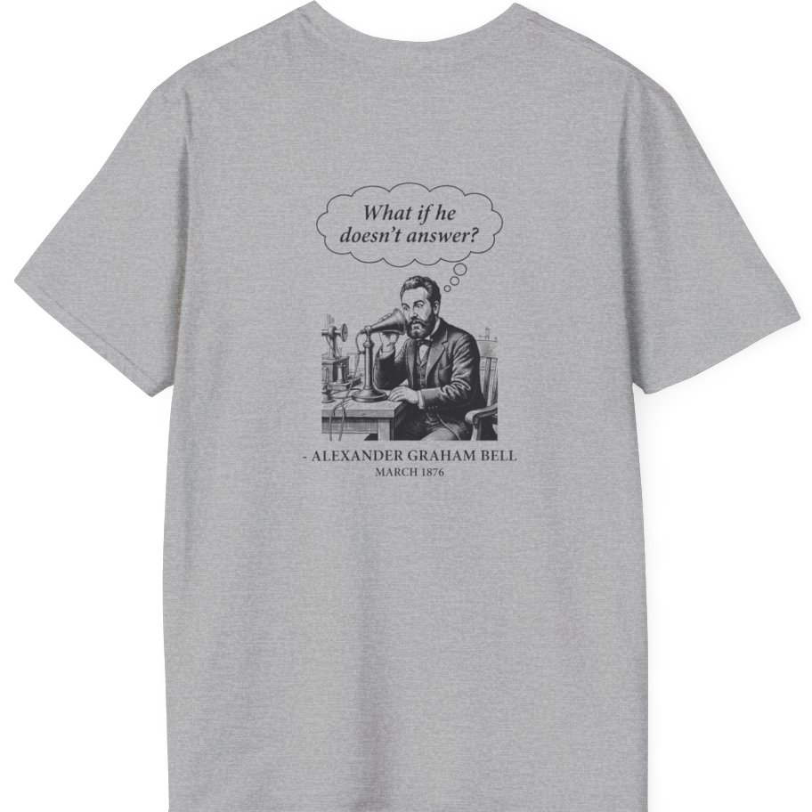 First Phone Call Panic Back Print T-Shirt - Sport Grey back