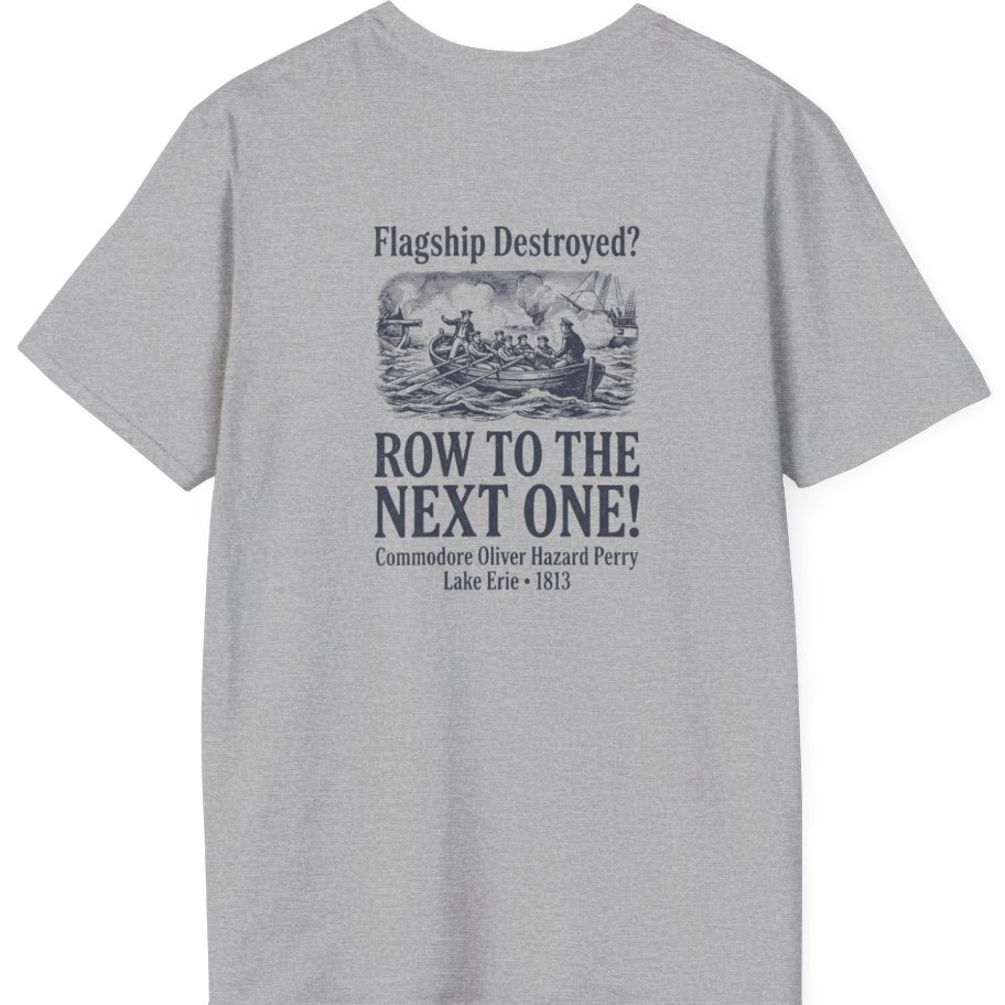 Row To The Next Ship Back Print T-Shirt - Sport Grey back