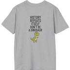 History Repeats Itself Back Print T-Shirt - Sport Grey back