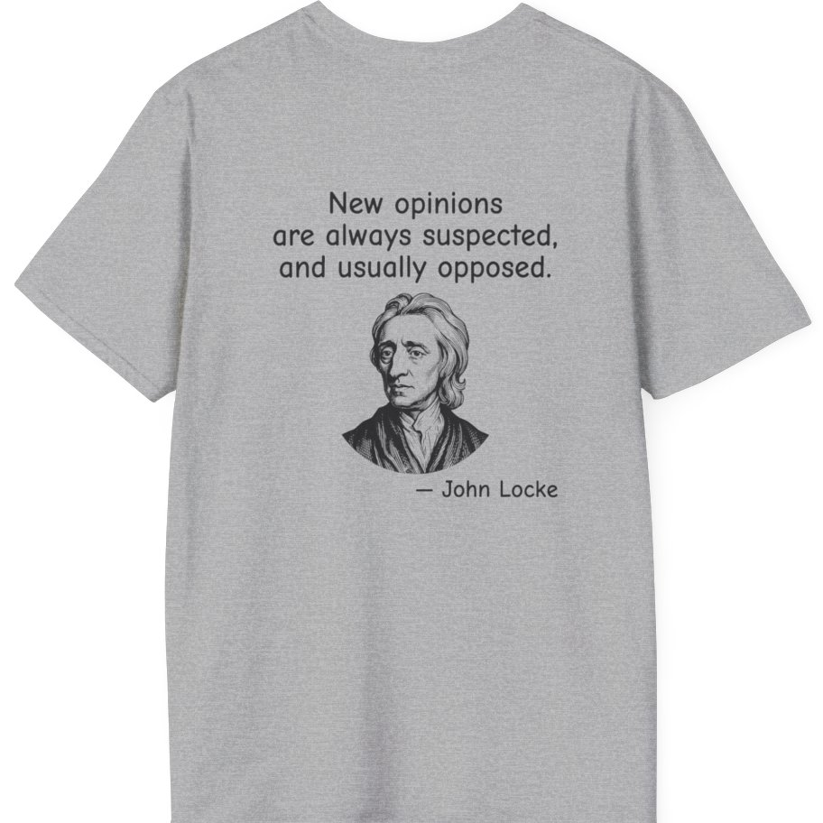 Locke New Opinions Back Print T-Shirt - Sport Grey back