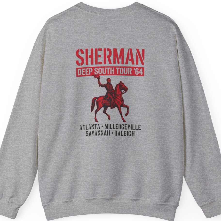 Sherman Deep South Tour Vintage Back Print Sweatshirt - Sport Grey back