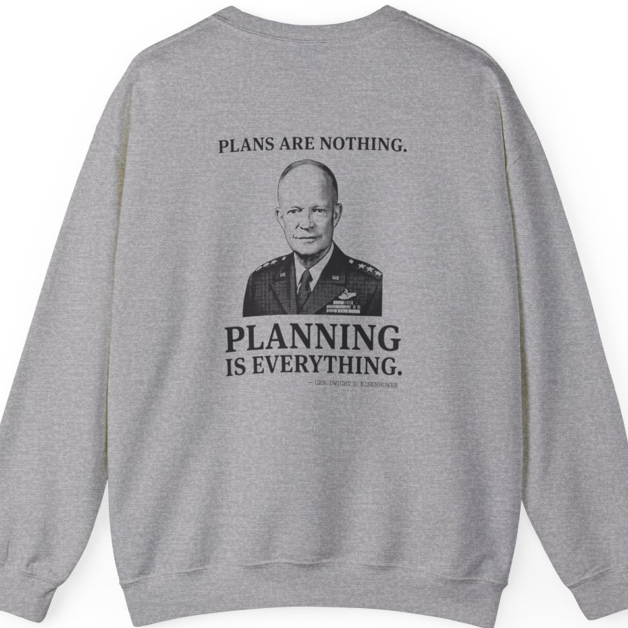 Eisenhower Planning Everything Back Print Sweatshirt - Sport Grey back