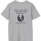 Madison Constitution Deadline Back Print T-Shirt - Sport Grey back