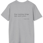 Imperialism Parental Warning Quote Back Print T-Shirt - Sport Grey back