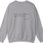 Imperialism Parental Warning Quote Back Print Sweatshirt - Sport Grey back