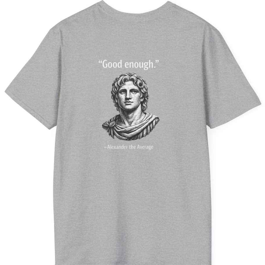 Alexander The Average Good Enough Back Print T-Shirt - Sport Grey back