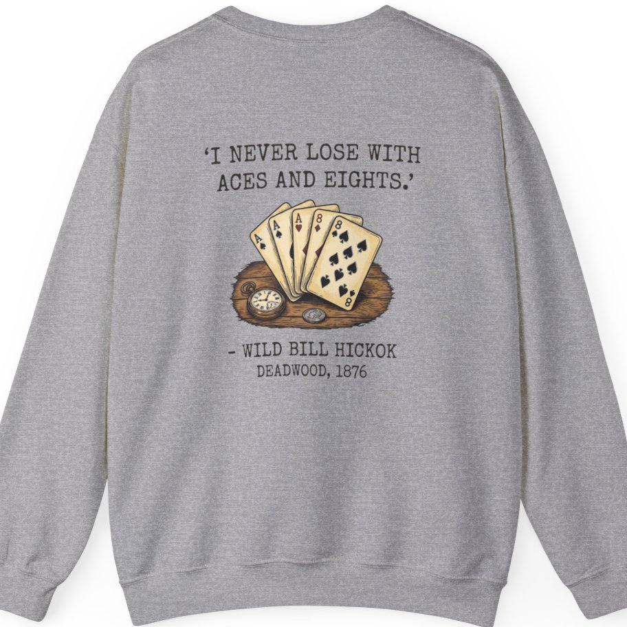 Dead Mans Hand Poker Back Print Sweatshirt - Sport Grey back